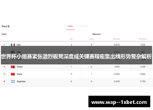 世界杯小组赛紧张激烈板凳深度成关键赛程密集出线形势复杂解析